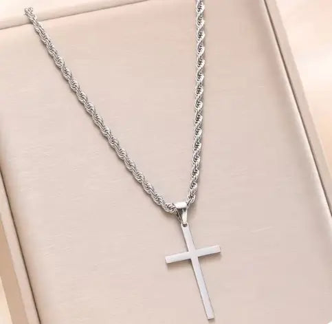 Sleek Cross Pendant Necklace