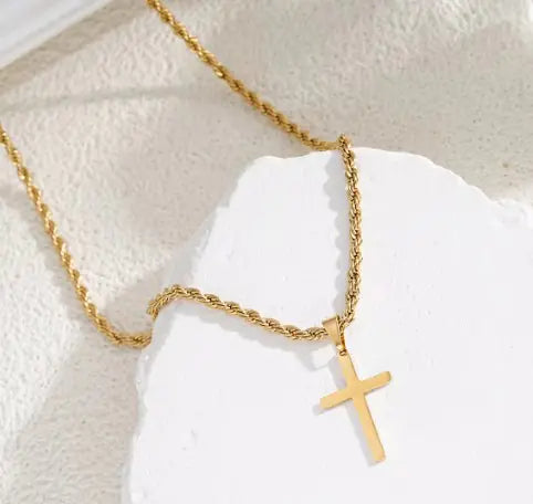 Sleek Cross Pendant Necklace